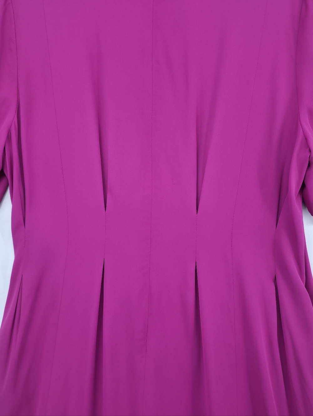 Boden Fuchsia Pleated Midi Dress Fit & Flare Short Sleeve Tailored Size 14 - Picture 13 of 16